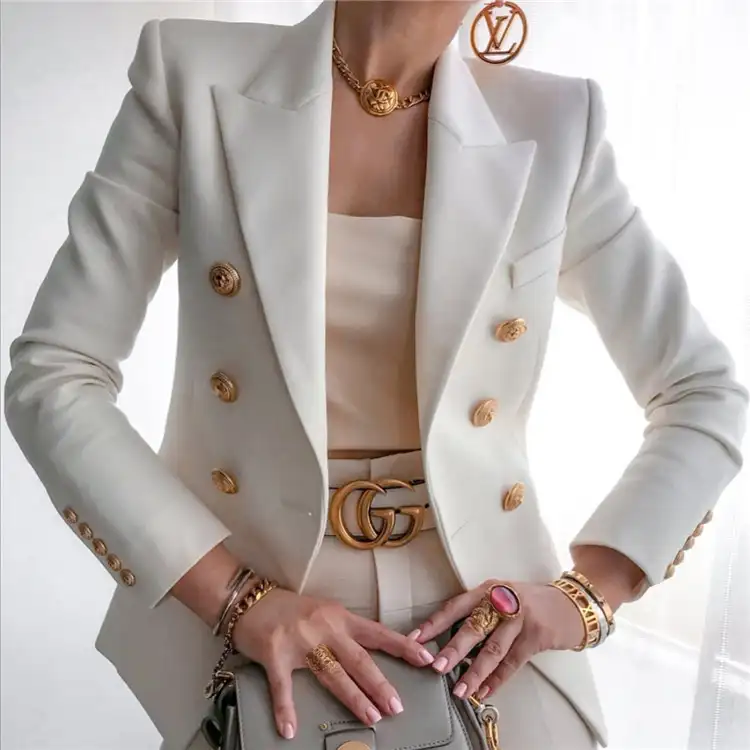 Otoño Invierno moda Color sólido Casual Chaqueta corta mujeres trajes De oficina Blazer De Mujer Chaqueta chaquetas De las mujeres,