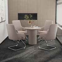 Chaise de bureau pivotante en acier inoxydable à hauteur réglable pour la maison, le bureau, la réception et les négociations commerciales