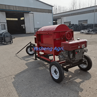 Batteuse agricole multi-cultures à trois roues pour riz, blé, quinoa, fonio, tournesol et graines oléagineuses, avec moteur diesel