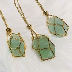 สร้อยคอคริสตัลหินธรรมชาติชุบทอง 14k 18k สแตนเลสสตีลแบบกำหนดเอง ป้องกันการหมอง ทันสมัย สำหรับผู้ชายและผู้หญิง - Product Image 2