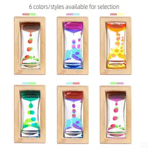 Creative Wooden Rainbow Oil Liquid Ornament Hourglass Boys Girls Wood Fashion Toy