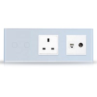 Prise murale tactile universelle Smartdust EU, nouveau type, en verre trempé, prise Schuko Europe, 1 gang, 1 voie