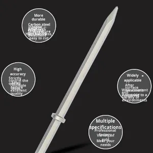 Ciseau plat <span class=keywords><strong>hexagonal</strong></span> à pointe large, à pointe biseautée, en acier chromé allié, qualité industrielle, pour maçonnerie, <span class=keywords><strong>marteau</strong></span> électrique, pique, manche en acier - Product Image 2