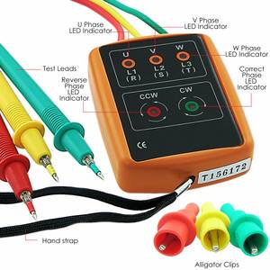 Indicador de Fase Portátil, Detector de Fase Abierta, Comprobador de Secuencia de Fase, Rotación Trifásica, Alarma LED con Zumbador, Doble Aislamiento, 60V-600V - Product Image 4