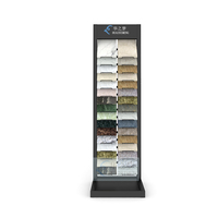 Nouveau style affichage pierre couche naturelle multi debout marbre vertical métal tuile échantillon rack salle d'exposition panneau quartz présentoir