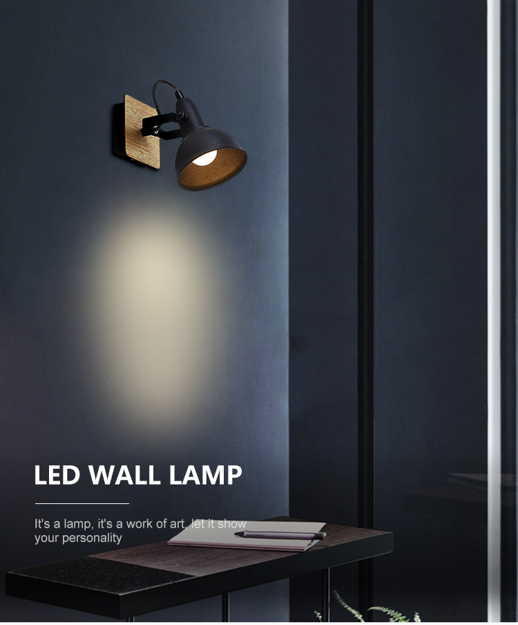 Simple Style Decoration Modern Office Living Room Bedroom Indoor Black E14 Wall Lamp