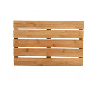 Alfombra de baño de bambú, alfombra de piso a rayas para el hogar y hoteles, alfombra de ducha antideslizante de bambú, alfombra impermeable - Product Image 4