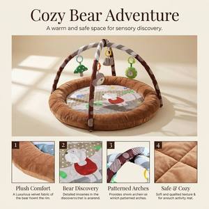 <span class=keywords><strong>Tapis</strong></span> d'éveil pour bébé Nordic Bear avec arches, <span class=keywords><strong>tapis</strong></span> sensoriel rembourré, barrière épaissie, <span class=keywords><strong>tapis</strong></span> de <span class=keywords><strong>sol</strong></span> pour le temps sur le ventre, cadeau pour nouveau-nés - Product Image 4