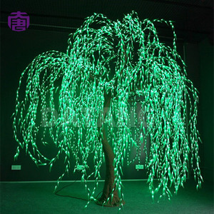 <b>Outdoor</b> <b>Artificial</b> Willow <b>Tree</b> with LED Lights 20W 50W 100W Options for Park Landscape Festival and Commercial Decoration - Product Image 2