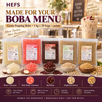 Perles de Boba Éclatantes 1kg Sac 880g Pot 5 Saveurs : Châtaigne d'eau, Haricot Rouge, Orge, Avoine pour Salons de Thé Boba