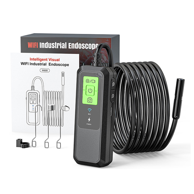 Wireless Industrial Endoscope 1440P HD WiFi Borescope IP67 Waterproof Endoscope Camera 8mm for Android IOS Smartphone for Car