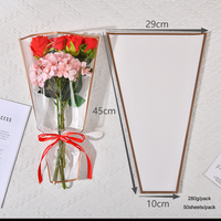 Sacs à fleurs translucides roses pour bouquets avec bordure dorée, emballage floral haut de gamme, fournitures de fleuristes très vendues en gros