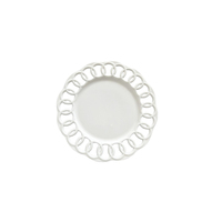 Assiettes creuses de 12 pouces en céramique vintage avec dentelle de style français, service de vaisselle décoratif pour mariage