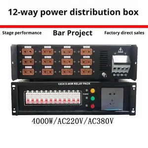Kotak daya 4kW 12-cara distribusi langsung panggung untuk RGBW emitor kinerja pernikahan DMX512 sumber cahaya LED - Product Image 4