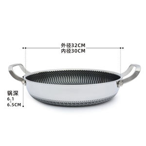 TIANXING resistente a nido d'ape padella a nido d'ape bistecca padella a doppio manico con coperchio in vetro temperato - Product Image 2