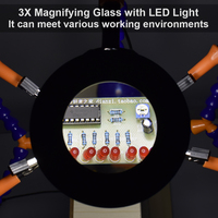 Outil de soudure avec pince de table 3 pièces tuyaux à joint universel soudage mains aidantes 3X lampe loupe LED pour réparation