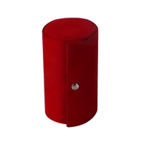 Boîte à bijoux rotative en velours rouge personnalisée avec LED, organisateur tournant à 4 niveaux avec fermeture magnétique pour bagues, colliers et boucles d'oreilles - Cadeau
