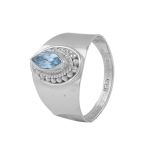 Chic Design Pretty Blue Gemstone Topaz Sterling Silver 925 Handmade Lightweight <b>Ring</b> for <b>Girls</b> Eternity Vermeil - Product Image 3