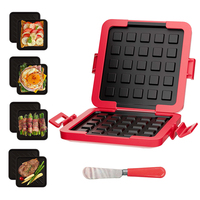 Machine à Panini Grill Double Face, Cuisson Rapide, Plateau en Silicone, Mini Moule à Sandwich, Utilisation au Micro-Ondes, Pour Petit Déjeuner