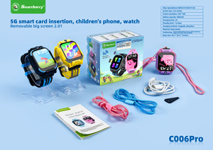 Montre connectée carrée pour enfants GPS+WiFi 4G Écran IPS Étanche IP67 Caméra Réveil Bouton d'urgence Plastique magnétique - Product Image 4