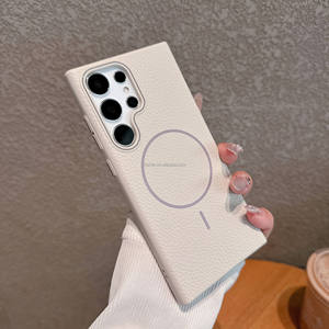 Precio de fábrica nueva funda de teléfono magnética texturizada Lychee para Samsung S23 S24 S25 Ultra FE fundas móviles antideslizantes y anticaída - Product Image 3