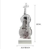 Vente chaude, décoration de sol de mariage créative en bois de luxe écologique, ornements de violon, grande entrée, bureau, décoration de la maison
