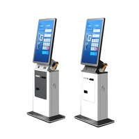 Quiosco de Autoservicio para Aeropuertos y Hoteles, Lector de Tarjetas de Crédito, Cajero Automático, Dispensador de Tarjetas de Crédito, Pantalla Táctil de 10 Puntos, Soporte Metálico para Piso, Sistema de Pago
