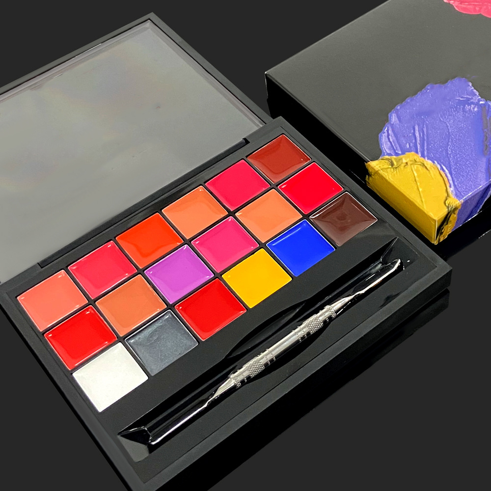 Изготовленный на заказ логотип кисти для макияжа Косметика для губ блеск для губ Губная помада ПАЛИТРА 18 видов цветов матовая губная Помада КРЕМ палитра