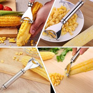 Sgranatore di Mais in Acciaio Inossidabile Argento, Utensile per Sbucciare Mais Bollito, Sgranatore di Mais per Cucina Domestica - Vendita Calda - Product Image 3