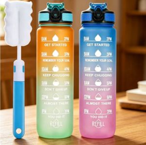 Promotional Drinkware Plastic Wholesale Making Workout Sports Motivational Water <b>Bottle</b> with <b>Straw</b> - Product Image 5