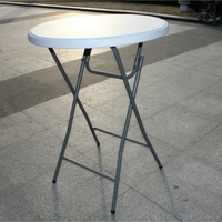 Table de bar ronde en plastique pliante de 2,66 pieds Table de cocktail
