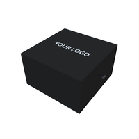 Boîte à montre noire personnalisée avec logo, impression numérique, boîte pour électronique intelligente, emballage cadeau avec coussin en velours