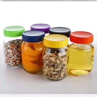 Frascos de Vidrio Transparente de Boca Ancha de 150 ml, 250 ml, 300 ml, 380 ml, 500 ml, 750 ml, 1000 ml, Recipientes para Almacenamiento de Alimentos