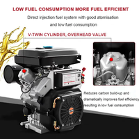 Moteur diesel multicylindres 4 temps 2V100F, 20,8 kW, refroidi par air, groupe électrogène industriel