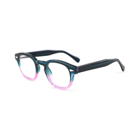 Monturas Ópticas Unisex Cuadradas de Acetato Vintage con Colores Degradados, Diseño Frontal Atrevido, Construcción Duradera, Uso Diario