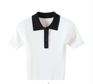 Maglietta <span class=keywords><strong>Polo</strong></span> Estiva a Maniche Corte in Maglia per <span class=keywords><strong>Donna</strong></span>, Personalizzabile in Piccoli Lotti OEM ODM - Product Image 2