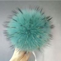 Boules de pompon en vraie fourrure de raton laveur détachables recyclées de 15cm 13 cm pour chapeaux pour vêtement
