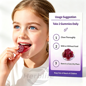 Bonbons gélifiés à la myrtille et à la lutéine en marque privée, emballés individuellement, ingrédients propres, complément alimentaire pour la santé des yeux, gummies OEM ODM - Product Image 4