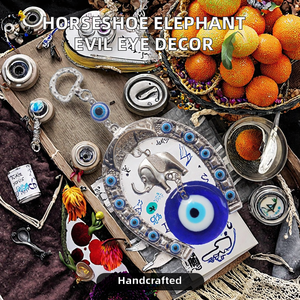 Adorno Tradicional Hecho a Mano con Herradura y Ojo Turco para Colgar en Coche/Hogar/Jardín/Árbol, Protección Contra el Mal - Product Image 2