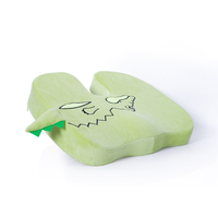 Kit d'oreiller et de coussin ergonomique respirant en mousse à mémoire de forme de dessin animé vert, soutien du cou, de la taille et du bas du dos, coussin de siège de chaise