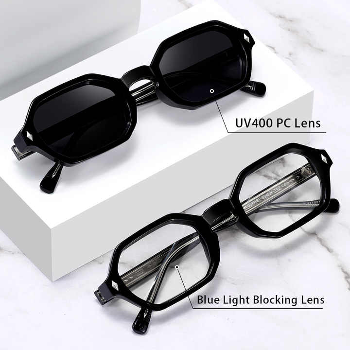 Finewell SZ8101 Ready to Ship Trendy Classic UV400 Shades Custom High Quality PC+CP Square Frames Sunglasses Men Women 2024