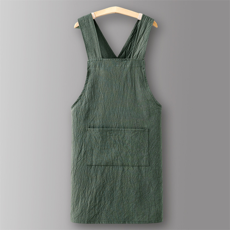 Ceinture croisée en coton froissé vert foncé ZJ618, 100% coton.