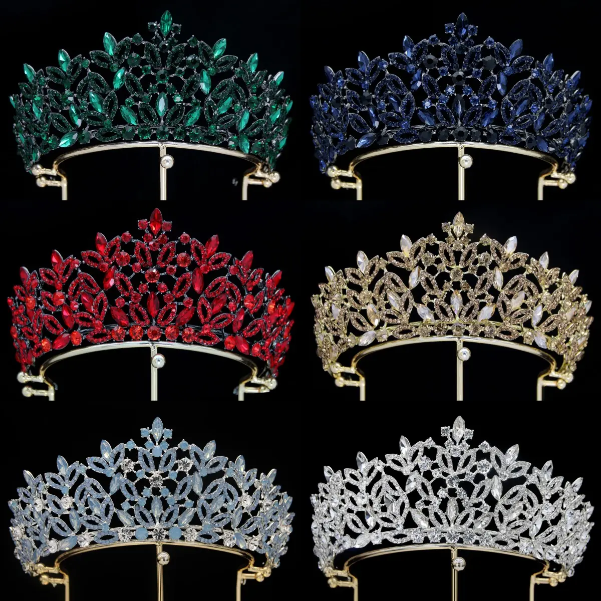 Luxury design Bridal Headpiece Wedding Hair Accessories colorful Rhinestone Tiara for women