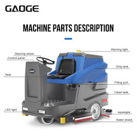 GAOGE F1100 Nouvelle autolaveuse industrielle et commerciale à haute efficacité, conduite avant/arrière, 9450/h, largeur de la raclette 1200 mm
