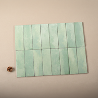 Carreaux de céramique rétro tons terre 62x189mm, résistants à l'usure, briques artisanales en bande pour sol de douche et mur de balcon