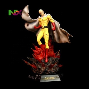 Statua LED GK di Saitama da One Punch <span class=keywords><strong>Man</strong></span>, Modellino Anime con Base Scenografica - Product Image 1