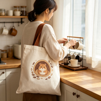 Sac de rangement personnalisé en toile imprimée avec fermeture éclair, motif dessin animé, respirant, anti-poussière, pochette d'emballage cadeau pratique pour foulards et jouets
