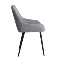 Chaises de salle à manger modernes avec pieds en métal, tissu gris en lin imperméable, rembourrées, non pliables, marque SXT, meubles de salon pour la maison