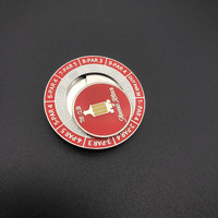 Lot de 5 marqueurs de Golf en émail souple avec Logo personnalisé, puce magnétique de Poker, 40mm, haute qualité