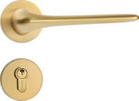 Poignée de porte et serrure en laiton au design moderne pour chambre et salle de bain, avec ferrule, pour usage hôtelier